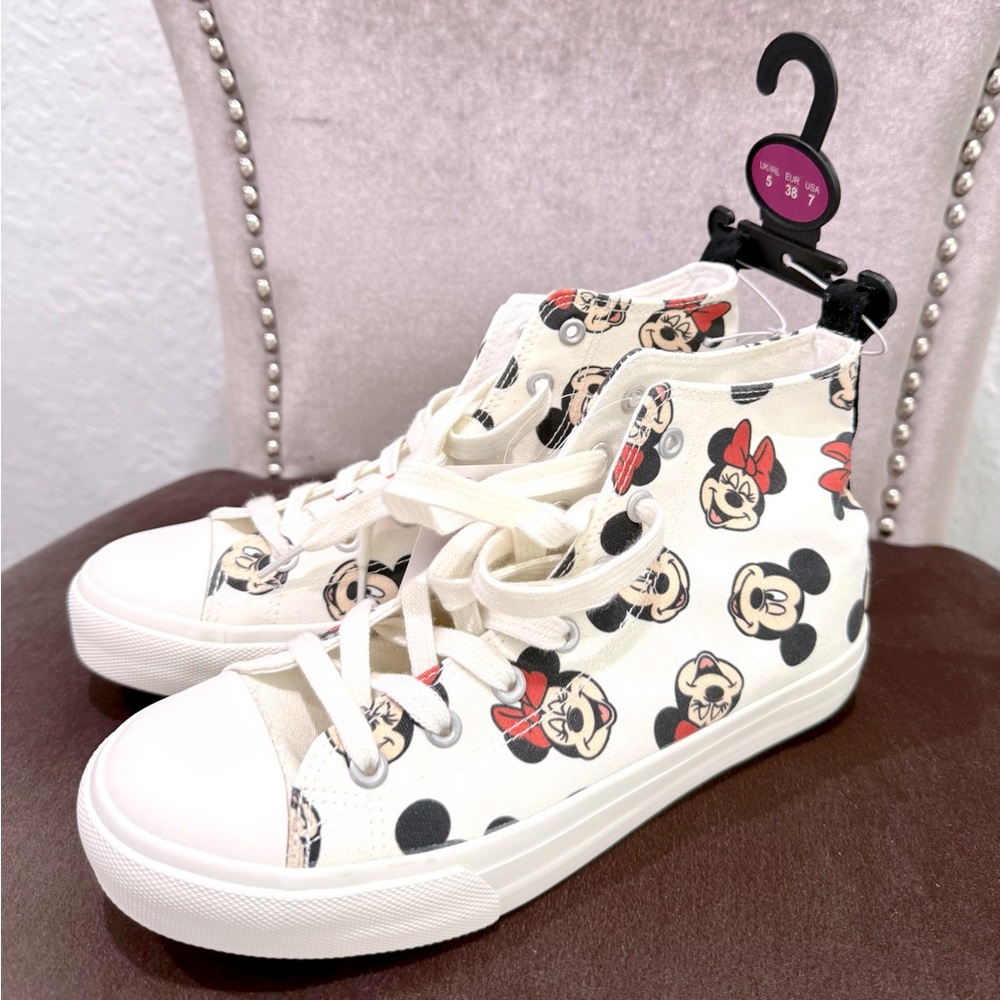 NEW Disney Mickey and Minnie Mouse Canvas High-Top Sneakers